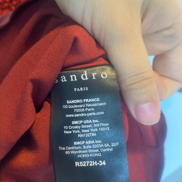 Sandro Lindsey Bordeaux red guipure crochet mini dress size 1 (US S) - Picture 5 of 5